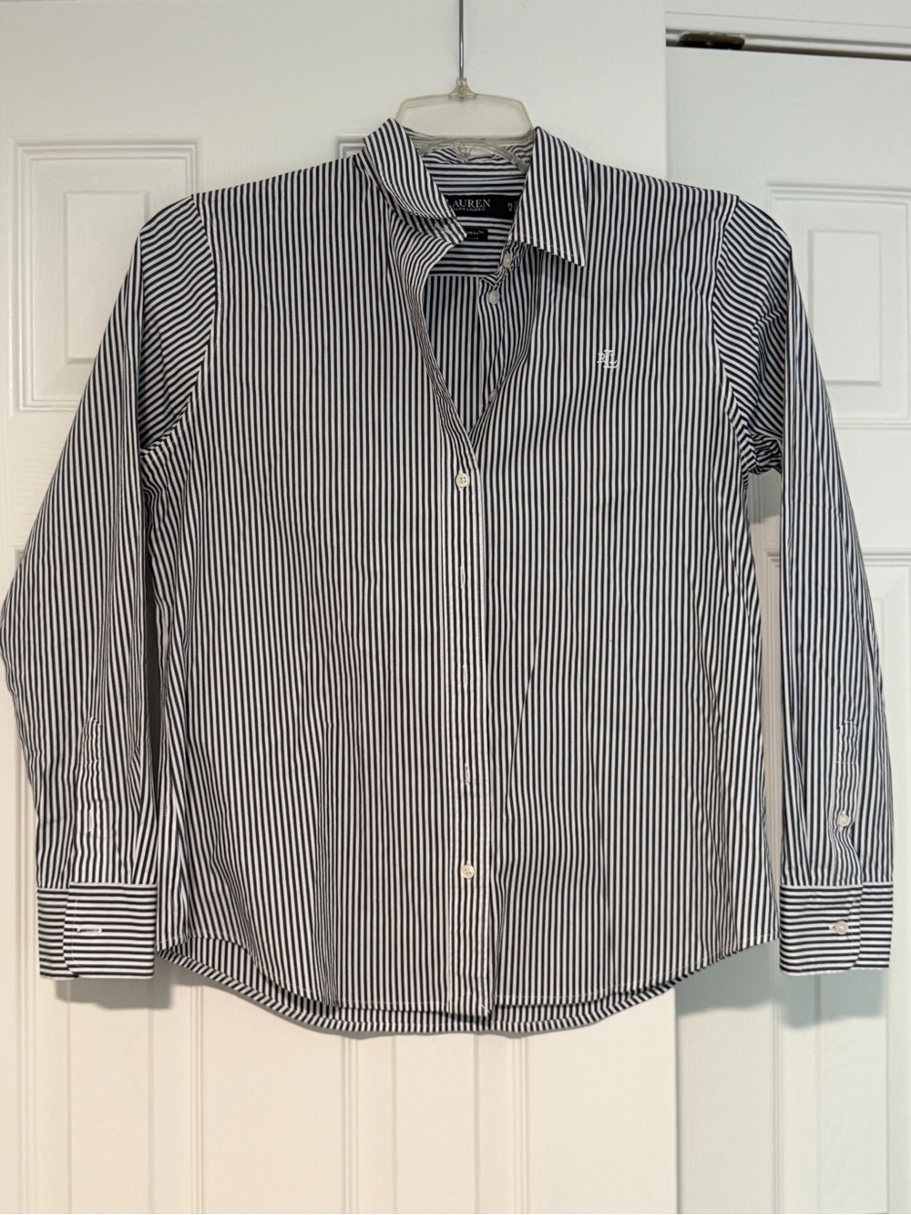 Ralph Lauren Black and White Vertical Stripe Dress Shirt